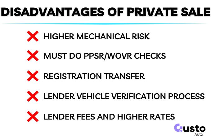 Disadvantages of a private car sale